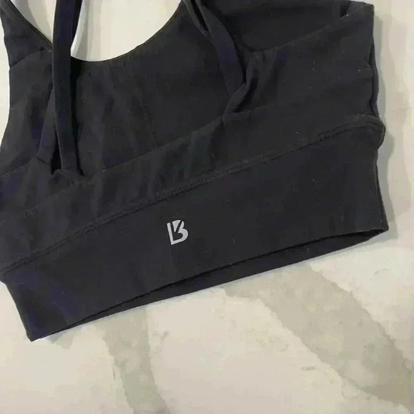 BuffBunny Rosa Black Strappy Sports Bra Womens Size XS Medium Support Activewear - Picture 4 of 5